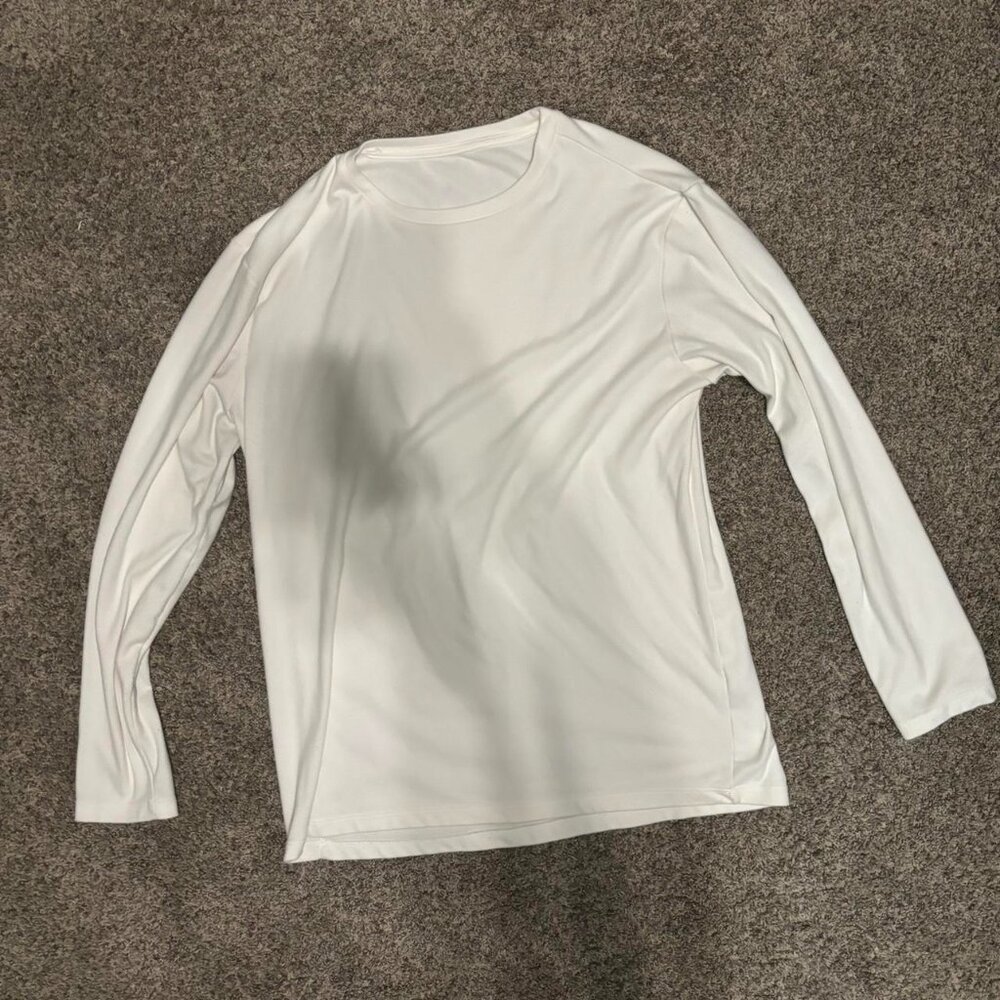 white large long sleeve shirt